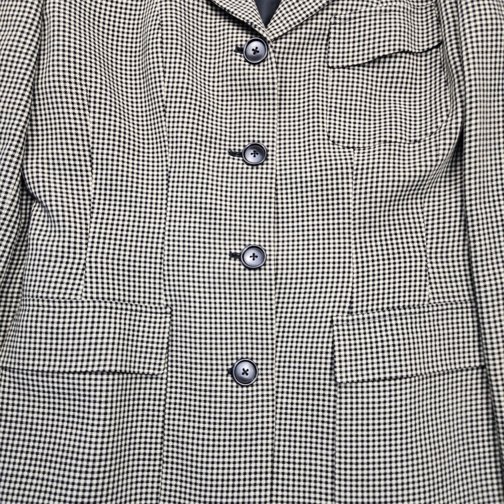Ralph Lauren Blue Label Women's Houndstooth Wool Blazer Jacket Size 8 Vintage - Picture 4 of 12